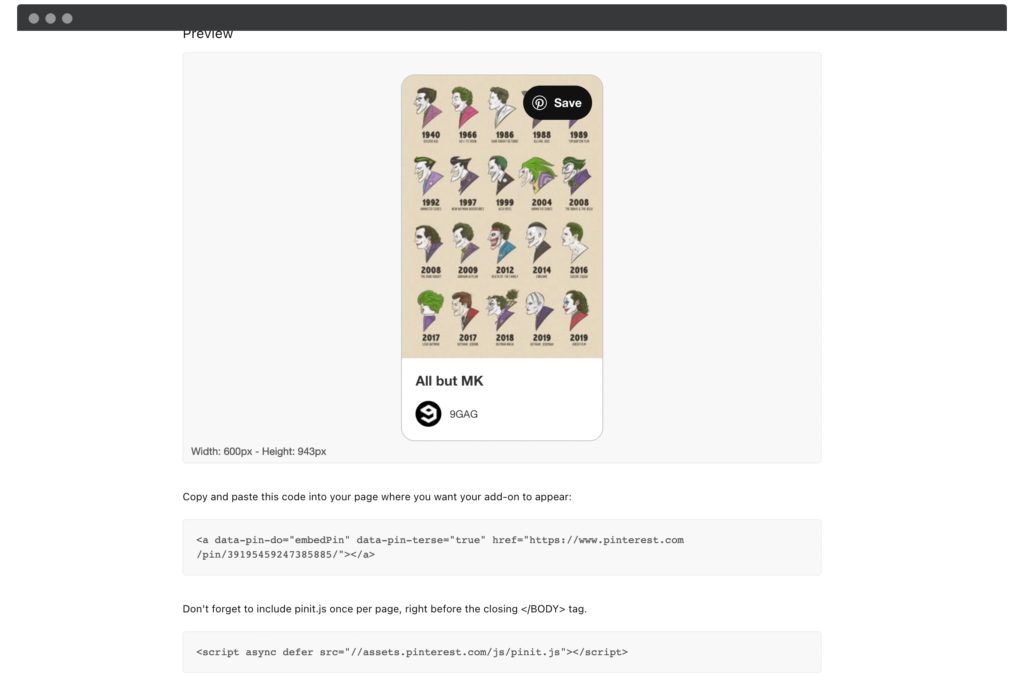 pinterest分享预览